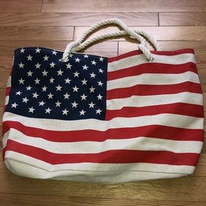 Large American Flag Beach Bag